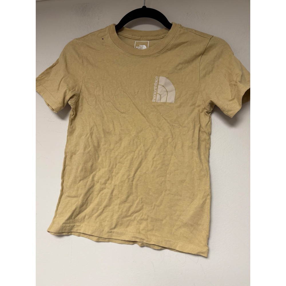 The North Faceโ Boys T Shirt Tan Short Sleeve Logo Size S P 7 8